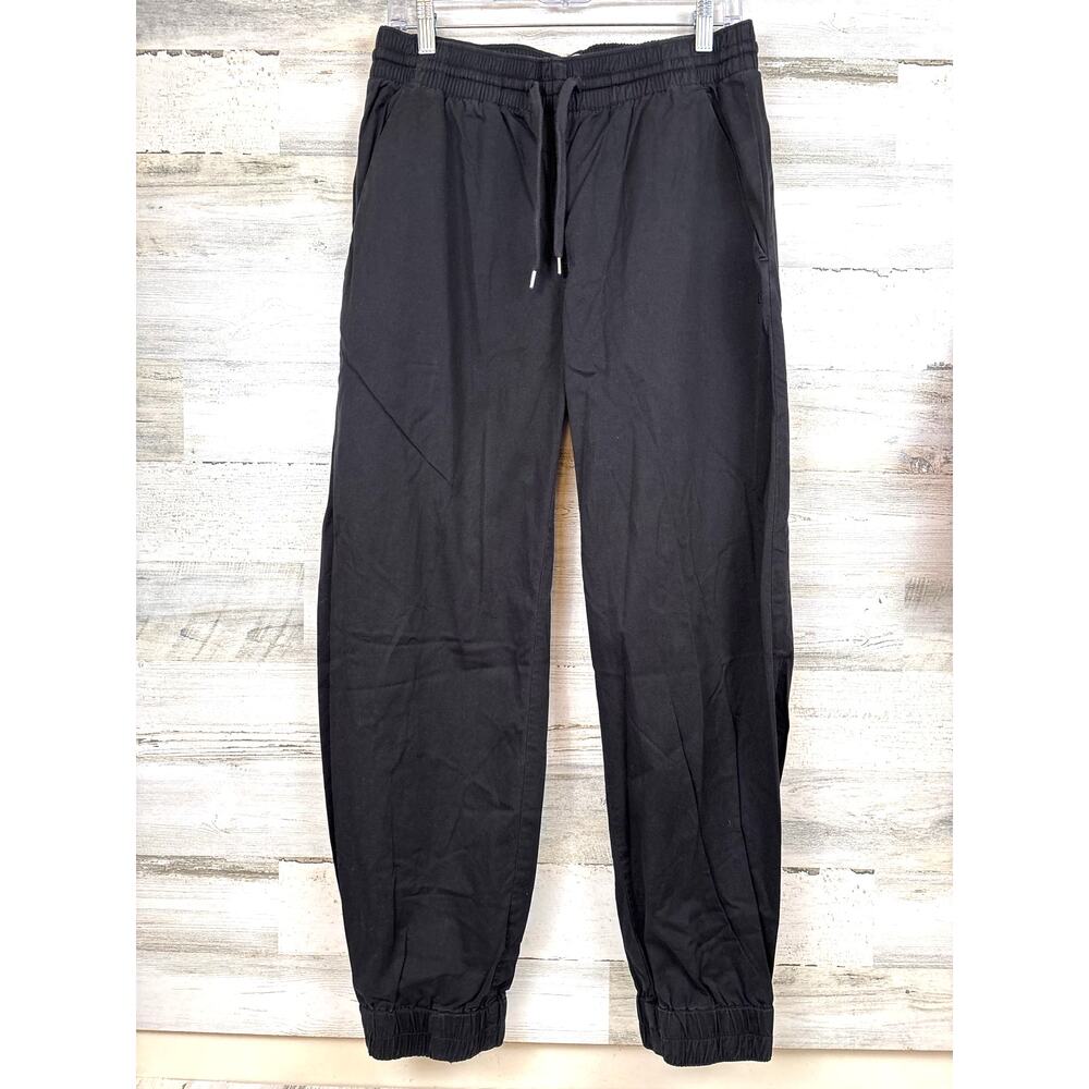 Everlane Womens L Organic Cotton Jogger Pants Minimalist Lounge Black Relaxed